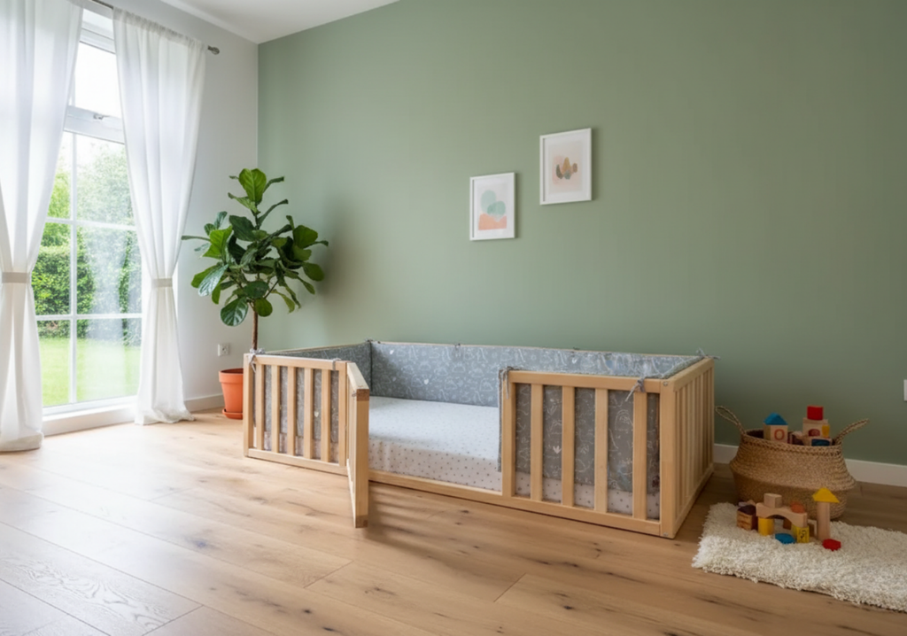 Mira - Montessori Playpen Floor Bed with Railings and Gate