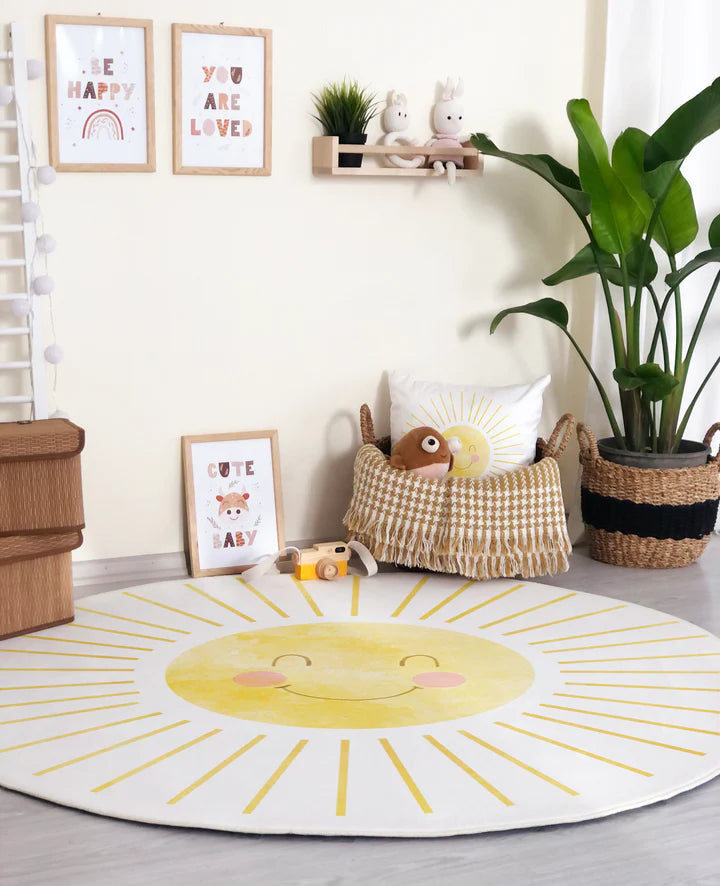 Sun Pattern Round Rug