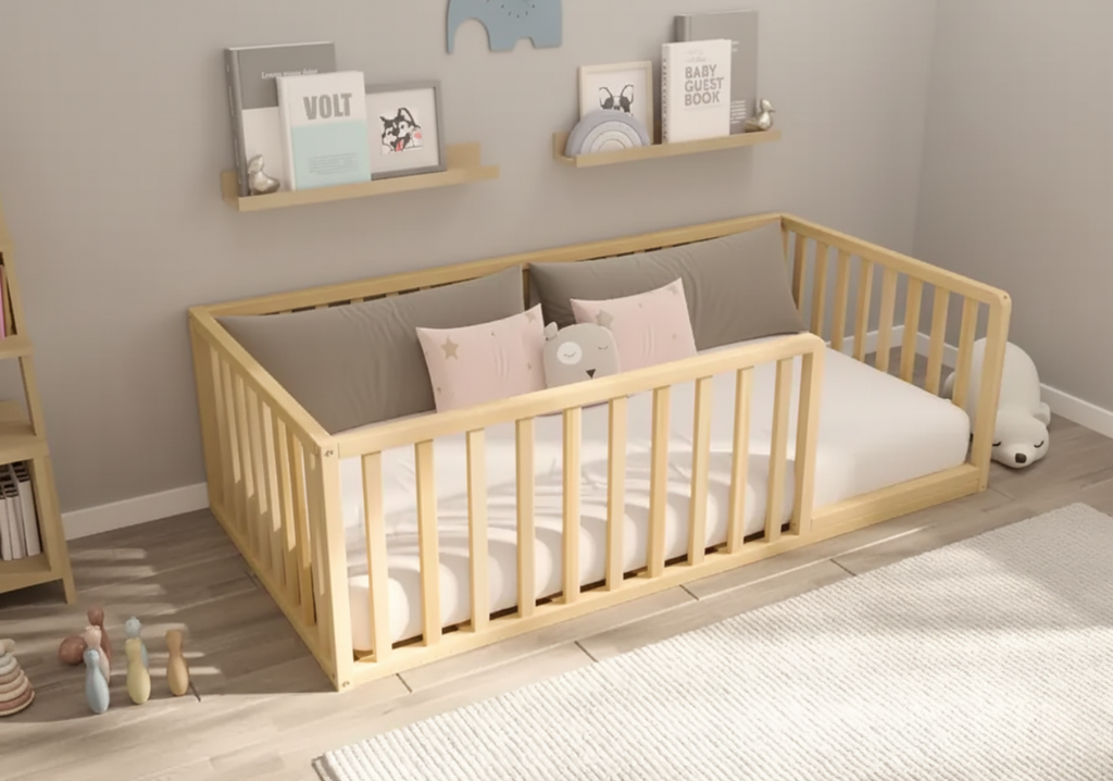 Kidoo - Montessori Playpen Low Bed with Railings