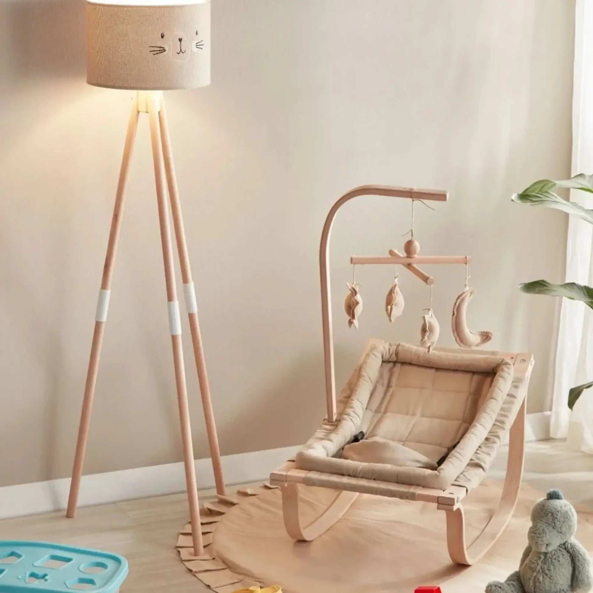 Wooden Baby Bouncer 2-in-1 Bouncer & Rocker