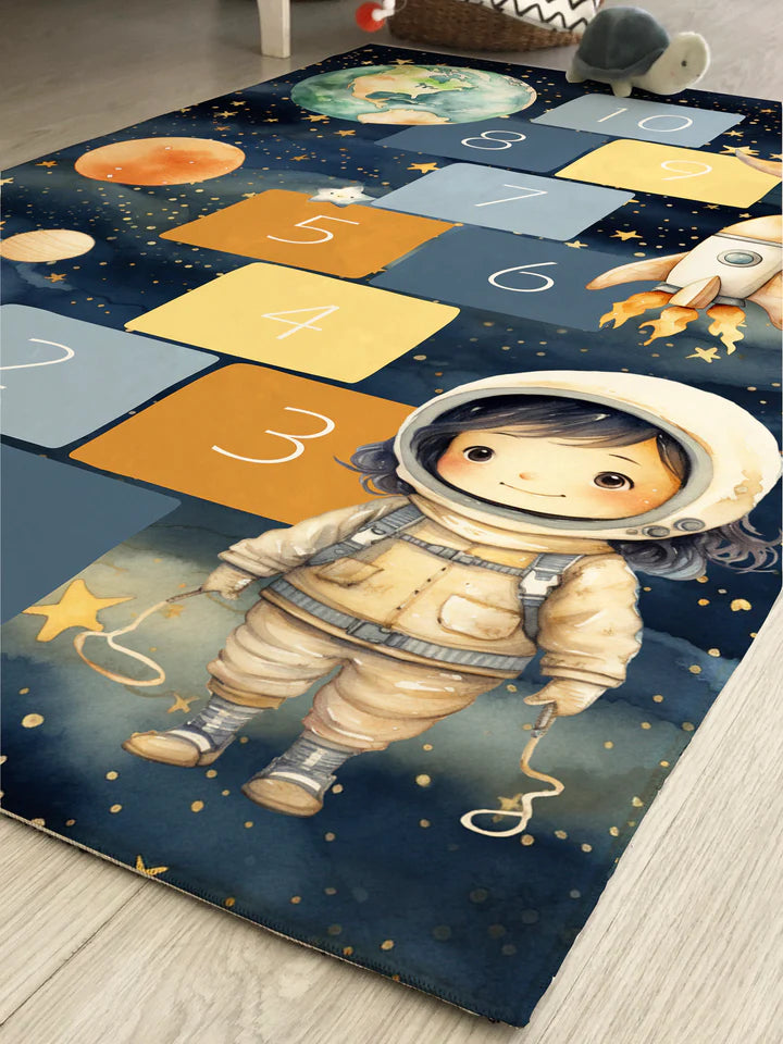 Astronaut Patterned Children's Room Rug