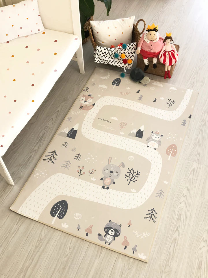 Scandinavian Animal Patterned Children's Rug