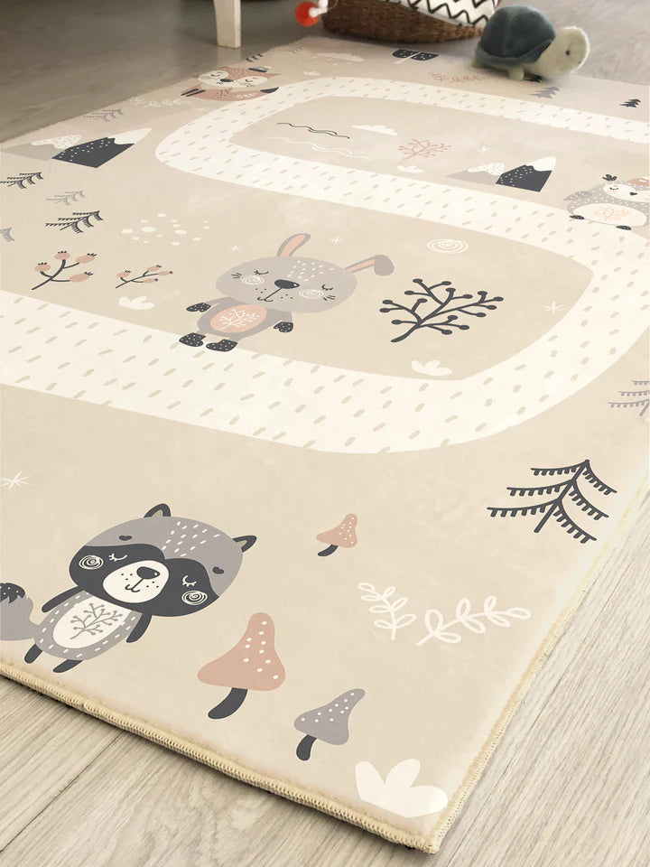 Scandinavian Animal Patterned Children's Rug
