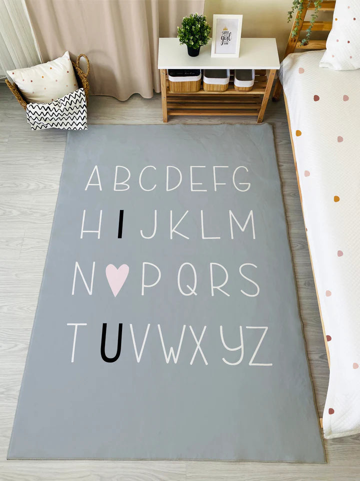 Children's Rug with Alphabet Pattern