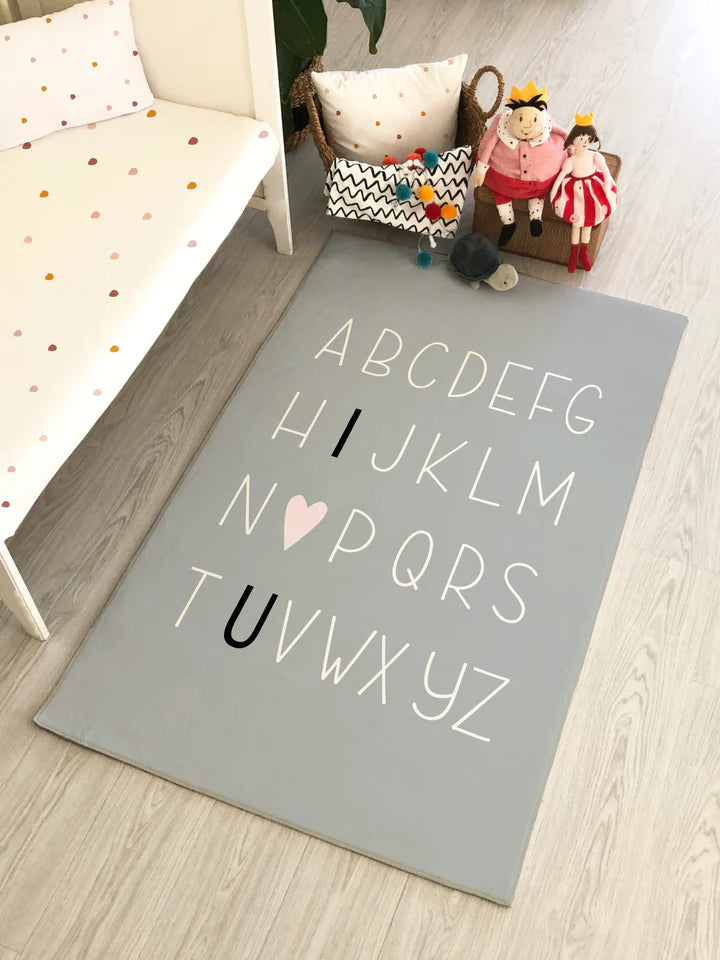 Children's Rug with Alphabet Pattern